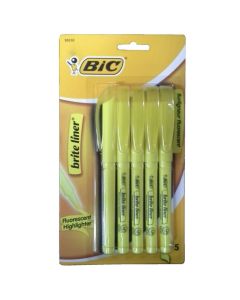 BIC 5PK HI-LIGHTER YELLOW CRDD