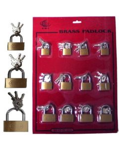 PADLOCKS 20/25/30 CARD OF 12