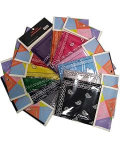 CARDED BANDANA ASST COLOR COTN