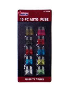 10pc AUTO PLUG IN FUSES (ASST)
