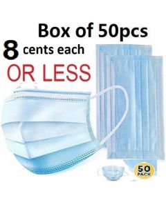 FACE MASK 3-LAYER DISPOSBL 50s