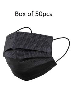 BLACK FACE MASK 3ply BOX-50s