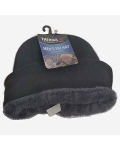 WINTER HAT W/FUR BLACK