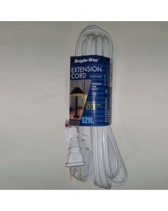 WHITE 12ft EXTEN CORD UL APRVD