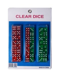 CLEAR DICE DISPLAY  24 PAIRS