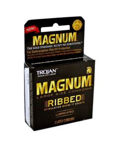 TROJAN MAGNUM RIBBED 3s